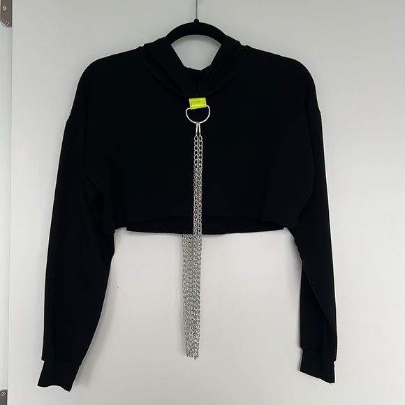 Like New Crop Chain Sweater Street Style black & green & Silver - size small - Picture 2 of 7